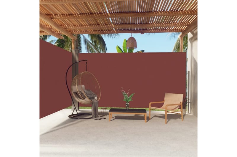 Infällbar sidomarkis 200x600 cm brun - Brun - Utemöbler - Solskydd - Markiser - Balkongmarkis