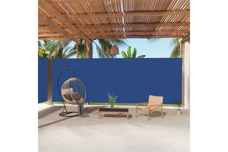 Infällbar sidomarkis 220x1000 cm blå - Blå - Utemöbler - Solskydd - Markiser - Balkongmarkis