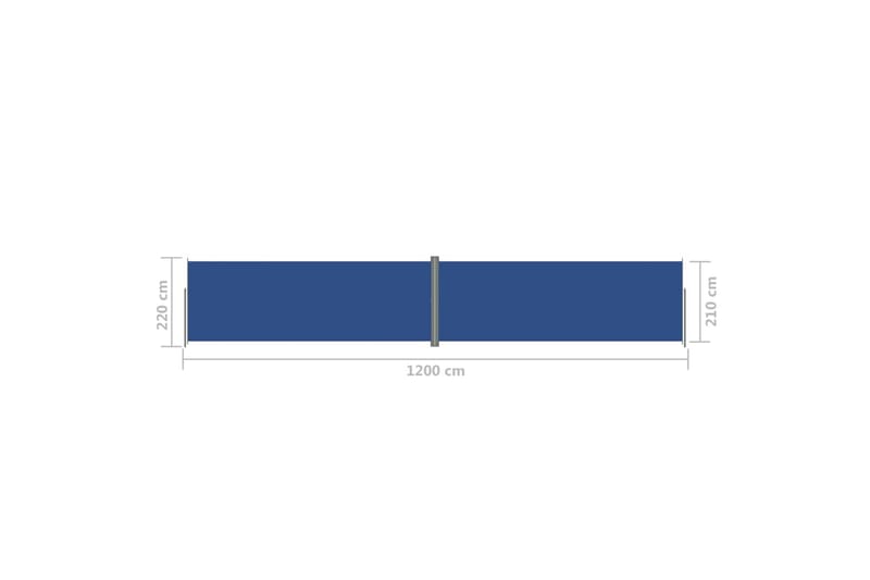Infällbar sidomarkis 220x1200 cm blå - Blå - Balkongmarkis - Markiser - Sidomarkis - Balkongskydd & insynsskydd balkong