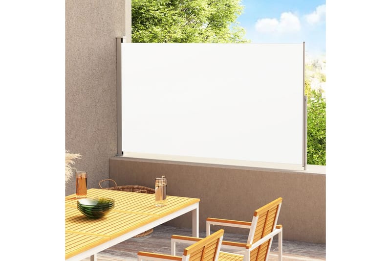 Infällbar sidomarkis 220x300 cm gräddvit - Vit - Utemöbler - Solskydd - Markiser - Balkongmarkis
