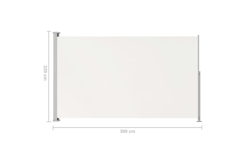 Infällbar sidomarkis 220x300 cm gräddvit - Vit - Balkongmarkis - Markiser - Sidomarkis - Balkongskydd & insynsskydd balkong
