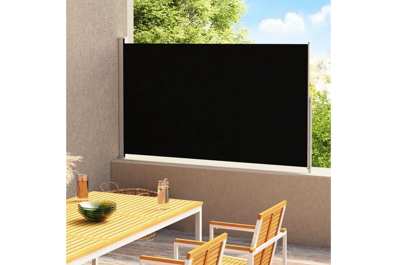 Infällbar sidomarkis 220x300 cm svart - Svart - Utemöbler - Solskydd - Markiser - Balkongmarkis