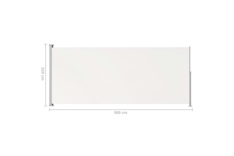 Infällbar sidomarkis 220x500 cm gräddvit - Vit - Balkongmarkis - Markiser - Sidomarkis - Balkongskydd & insynsskydd balkong