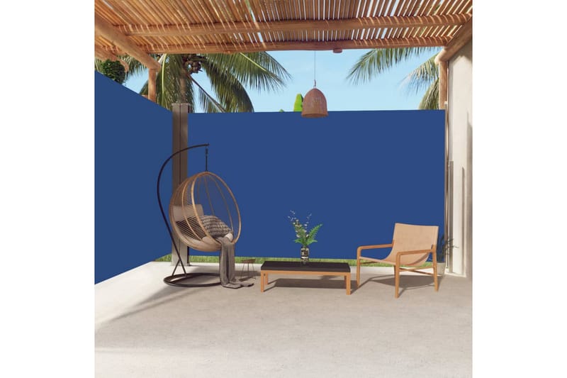 Infällbar sidomarkis 220x600 cm blå - Blå - Balkongmarkis - Markiser - Sidomarkis - Balkongskydd & insynsskydd balkong