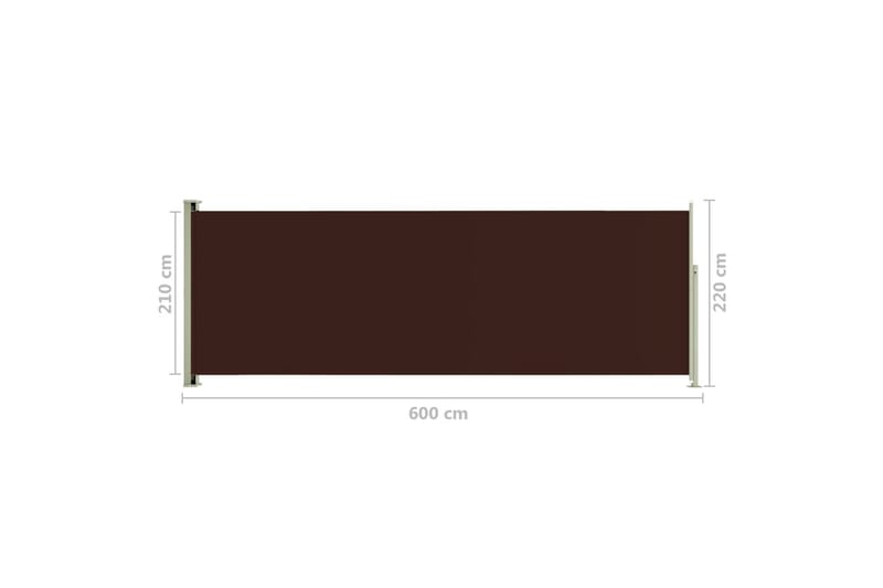 Infällbar sidomarkis 220x600 cm brun - Brun - Utemöbler - Solskydd - Markiser - Balkongmarkis