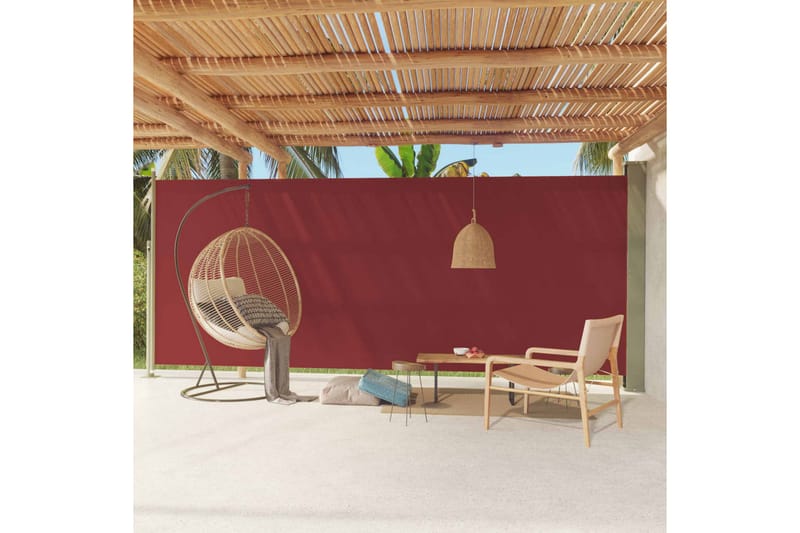 Infällbar sidomarkis 220x600 cm röd - Röd - Utemöbler - Solskydd - Markiser - Balkongmarkis