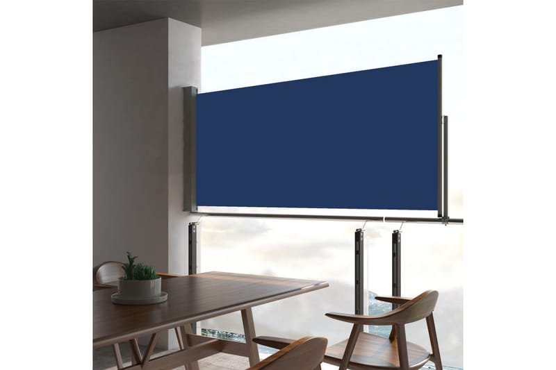 Infällbar sidomarkis 60x300 cm blå - Blå - Utemöbler - Solskydd - Markiser - Balkongmarkis