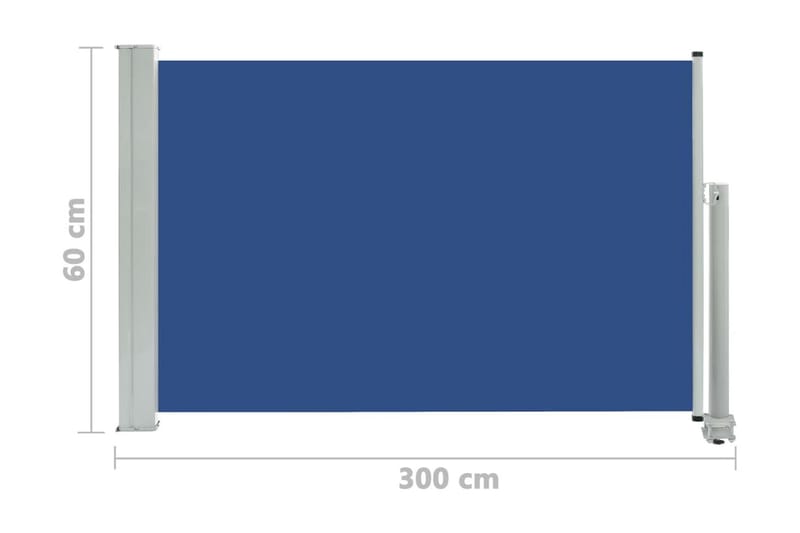 Infällbar sidomarkis 60x300 cm blå - Blå - Utemöbler - Solskydd - Markiser - Balkongmarkis