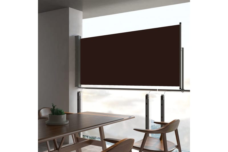 Infällbar sidomarkis 60x300 cm brun - Brun - Utemöbler - Solskydd - Markiser - Balkongmarkis