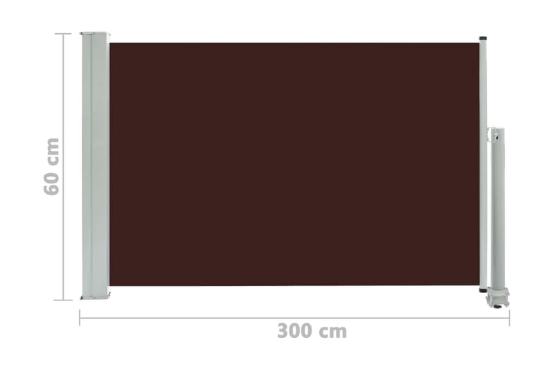 Infällbar sidomarkis 60x300 cm brun - Brun - Utemöbler - Solskydd - Markiser - Balkongmarkis