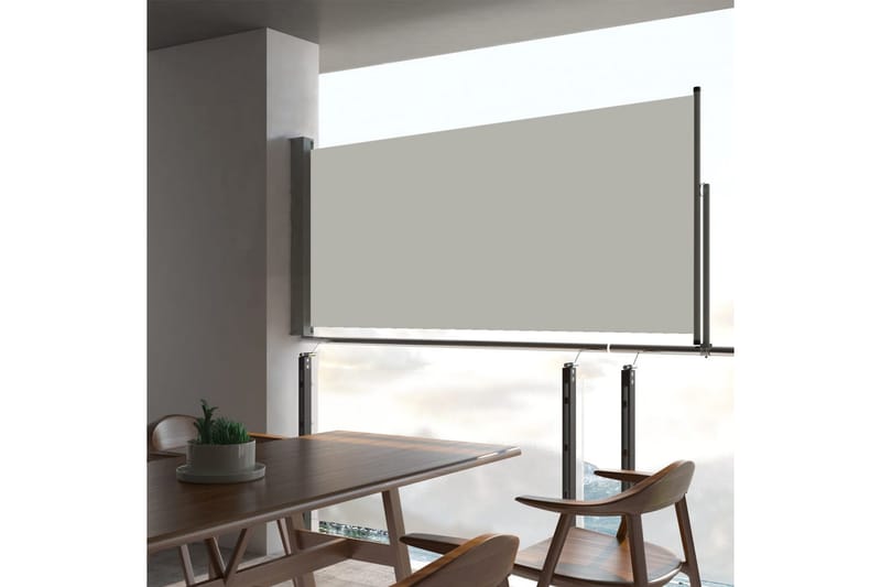 Infällbar sidomarkis 60x300 cm gräddvit - Vit - Utemöbler - Solskydd - Markiser - Balkongmarkis