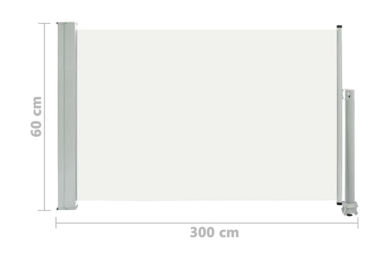 Infällbar sidomarkis 60x300 cm gräddvit - Vit - Utemöbler - Solskydd - Markiser - Balkongmarkis