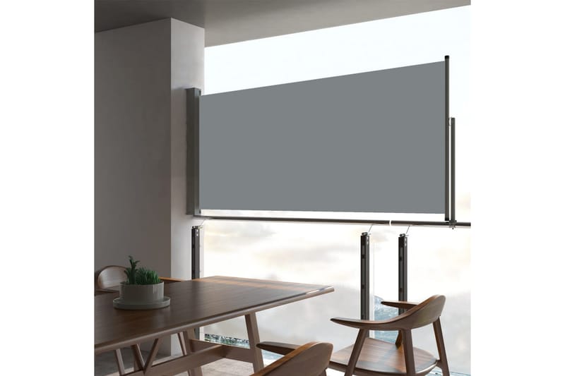 Infällbar sidomarkis 60x300 cm grå - Grå - Utemöbler - Solskydd - Markiser - Balkongmarkis