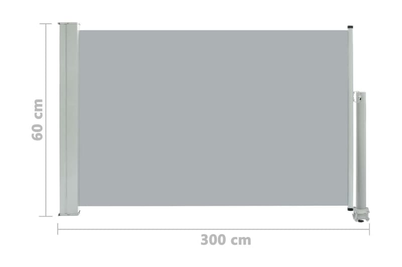 Infällbar sidomarkis 60x300 cm grå - Grå - Utemöbler - Solskydd - Markiser - Balkongmarkis