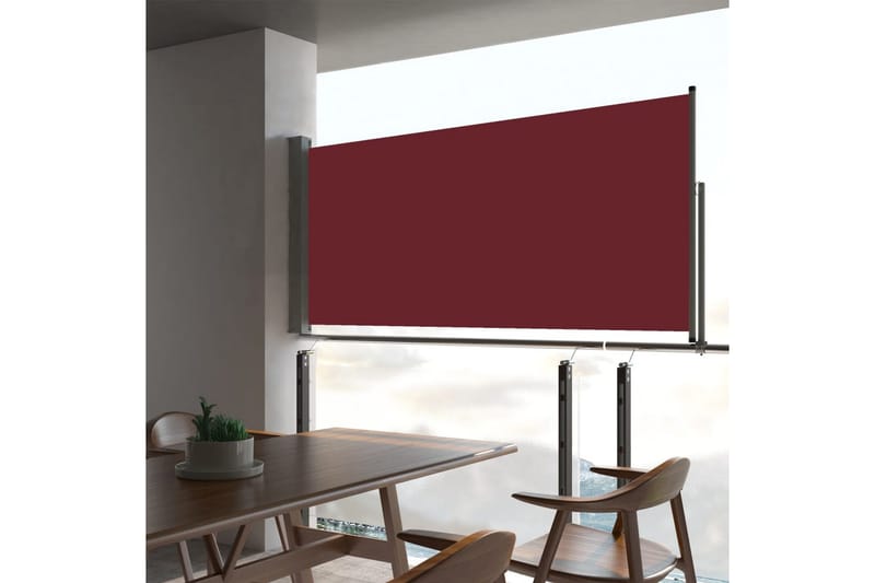 Infällbar sidomarkis 60x300 cm röd - Röd - Utemöbler - Solskydd - Markiser - Balkongmarkis