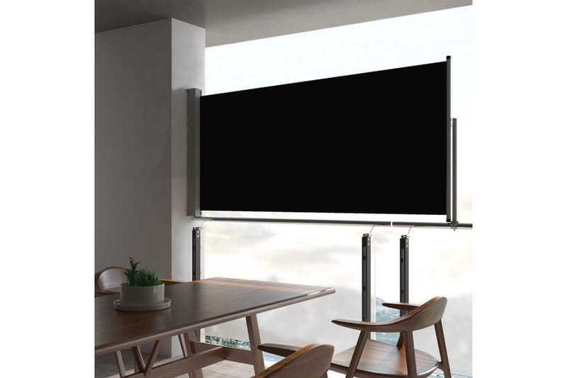 Infällbar sidomarkis 60x300 cm svart - Svart - Utemöbler - Solskydd - Markiser - Balkongmarkis