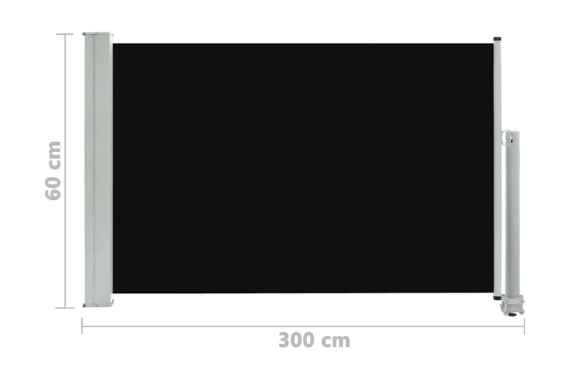 Infällbar sidomarkis 60x300 cm svart - Svart - Utemöbler - Solskydd - Markiser - Balkongmarkis