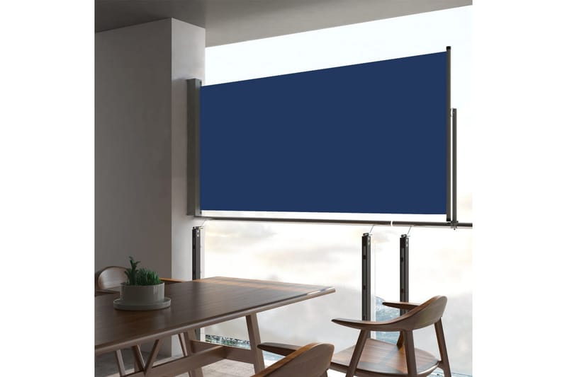 Infällbar sidomarkis 80x300 cm blå - Blå - Utemöbler - Solskydd - Markiser - Balkongmarkis