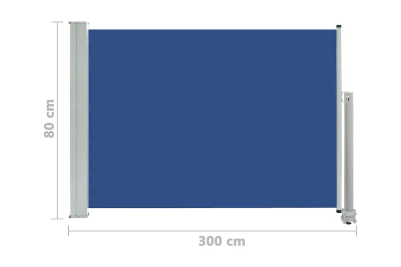 Infällbar sidomarkis 80x300 cm blå - Blå - Utemöbler - Solskydd - Markiser - Balkongmarkis