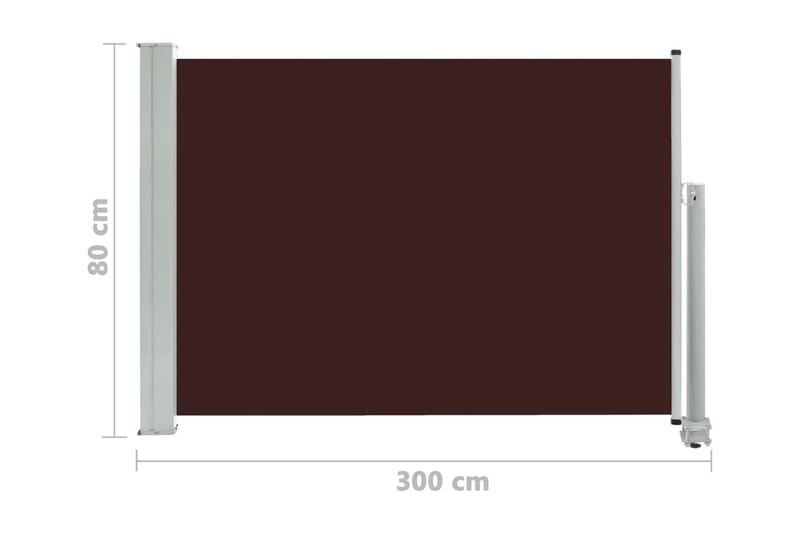 Infällbar sidomarkis 80x300 cm brun - Brun - Utemöbler - Solskydd - Markiser - Balkongmarkis