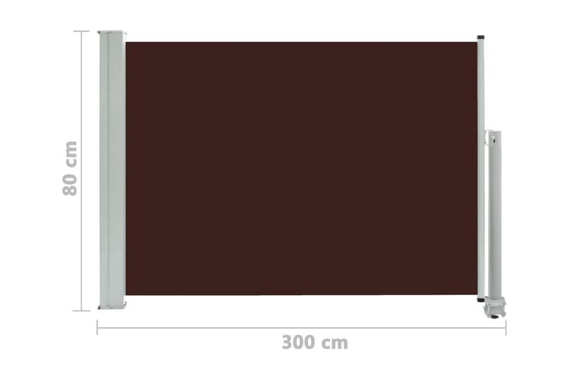 Infällbar sidomarkis 80x300 cm brun - Brun - Balkongmarkis - Markiser - Sidomarkis - Balkongskydd & insynsskydd balkong