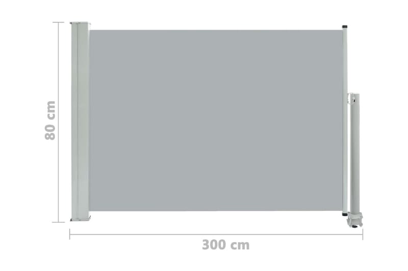 Infällbar sidomarkis 80x300 cm grå - Grå - Utemöbler - Solskydd - Markiser - Balkongmarkis