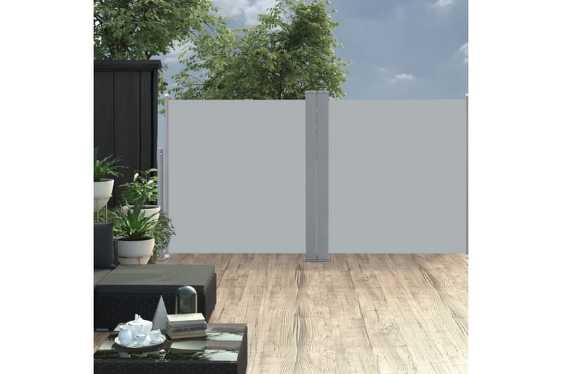 Infällbar sidomarkis antracit 100x600 cm - Grå - Utemöbler - Solskydd - Markiser - Balkongmarkis