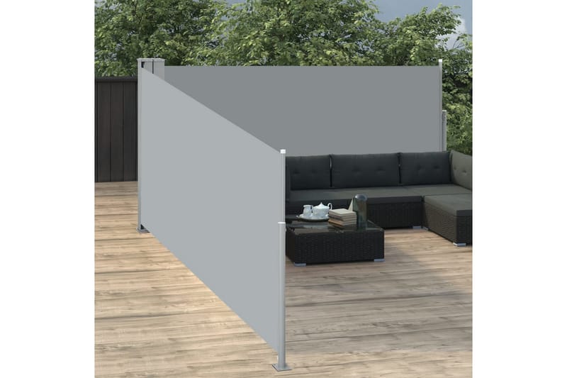 Infällbar sidomarkis antracit 120x1000 cm - Grå - Utemöbler - Solskydd - Markiser - Balkongmarkis