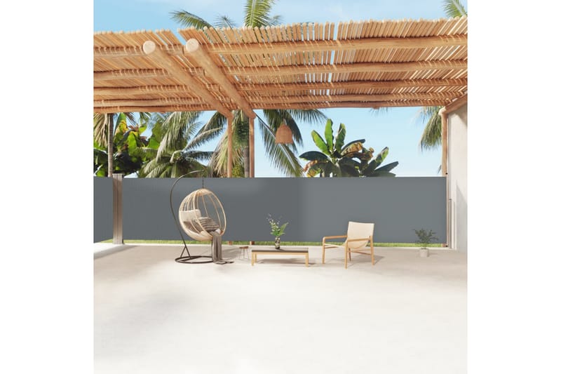 Infällbar sidomarkis antracit 160x1200 cm - Grå - Utemöbler - Solskydd - Markiser - Balkongmarkis