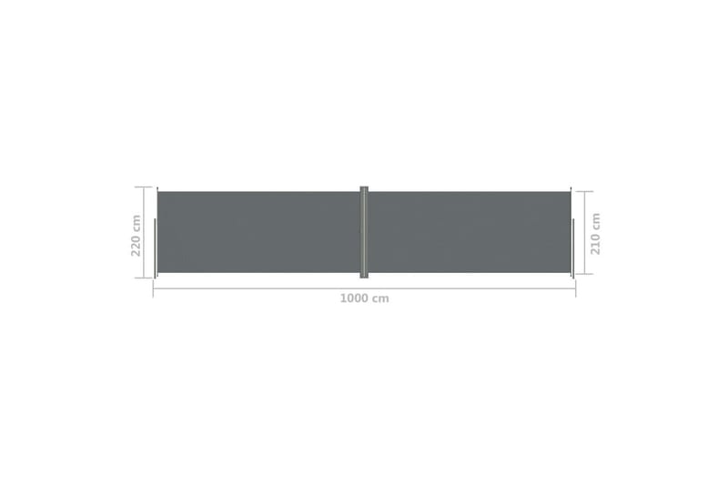 Infällbar sidomarkis antracit 220x1000 cm - Grå - Balkongmarkis - Markiser - Sidomarkis - Balkongskydd & insynsskydd balkong