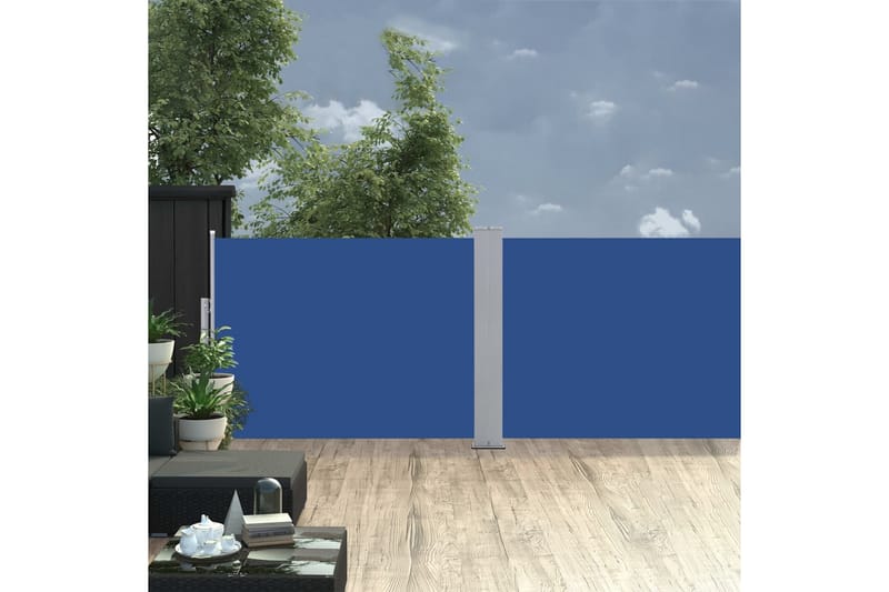 Infällbar sidomarkis blå 100x1000 cm - Blå - Utemöbler - Solskydd - Markiser - Balkongmarkis