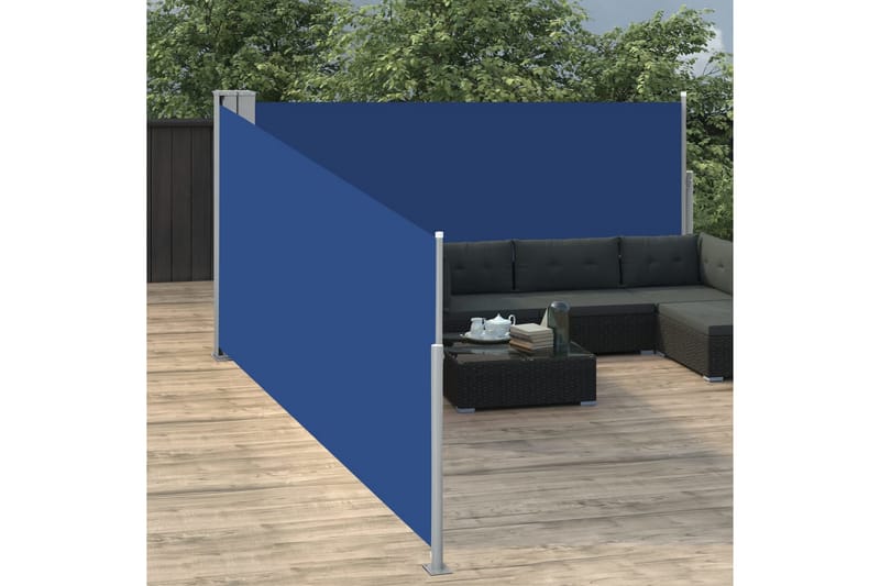 Infällbar sidomarkis blå 100x1000 cm - Blå - Utemöbler - Solskydd - Markiser - Balkongmarkis