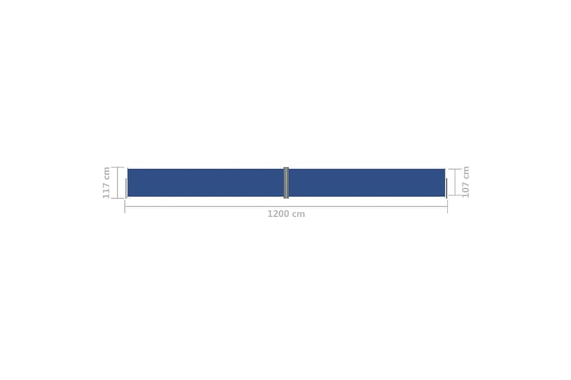 Infällbar sidomarkis blå 117x1200 cm - Blå - Balkongmarkis - Markiser - Sidomarkis - Balkongskydd & insynsskydd balkong