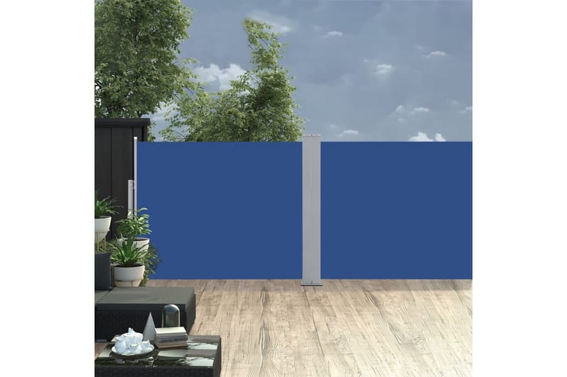 Infällbar sidomarkis blå 140x1000 cm - Blå - Utemöbler - Solskydd - Markiser - Balkongmarkis