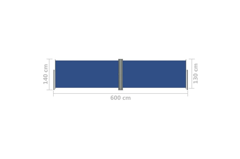 Infällbar sidomarkis blå 140x600 cm - Blå - Balkongmarkis - Markiser - Sidomarkis - Balkongskydd & insynsskydd balkong
