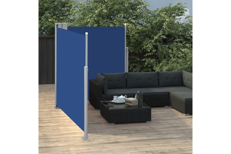 Infällbar sidomarkis blå 160x600 cm - Blå - Utemöbler - Solskydd - Markiser - Balkongmarkis