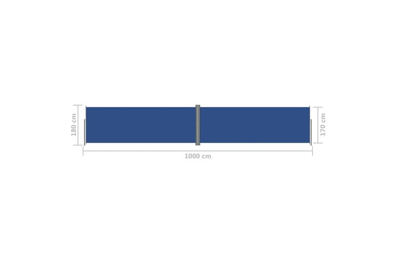Infällbar sidomarkis blå 180x1000 cm - Blå - Balkongmarkis - Markiser - Sidomarkis - Balkongskydd & insynsskydd balkong