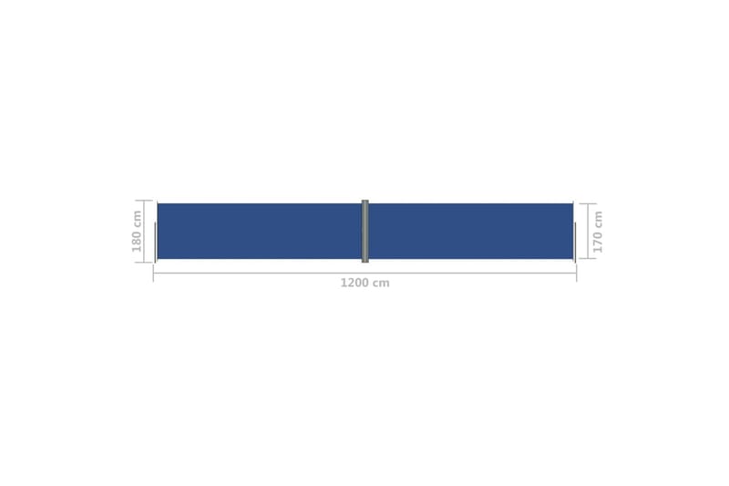Infällbar sidomarkis blå 180x1200 cm - Blå - Balkongmarkis - Markiser - Sidomarkis - Balkongskydd & insynsskydd balkong