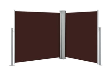 Infällbar sidomarkis brun 100x600 cm
