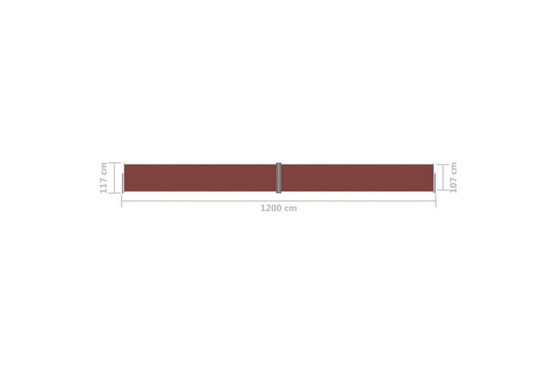 Infällbar sidomarkis brun 117x1200 cm - Brun - Balkongmarkis - Markiser - Sidomarkis - Balkongskydd & insynsskydd balkong