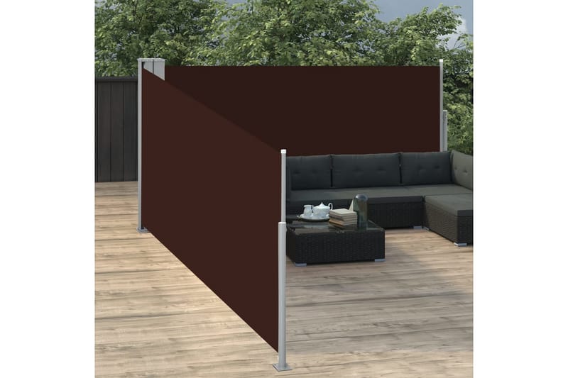 Infällbar sidomarkis brun 120x1000 cm - Brun - Utemöbler - Solskydd - Markiser - Balkongmarkis