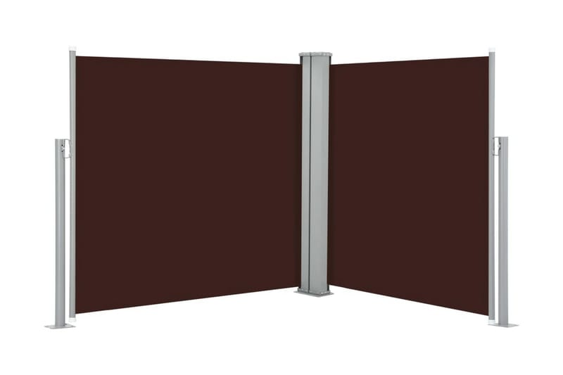 Infällbar sidomarkis brun 120x600 cm - Brun - Utemöbler - Solskydd - Markiser - Balkongmarkis