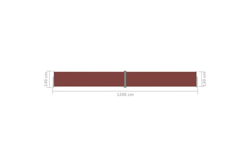 Infällbar sidomarkis brun 140x1200 cm - Brun - Balkongmarkis - Markiser - Sidomarkis - Balkongskydd & insynsskydd balkong