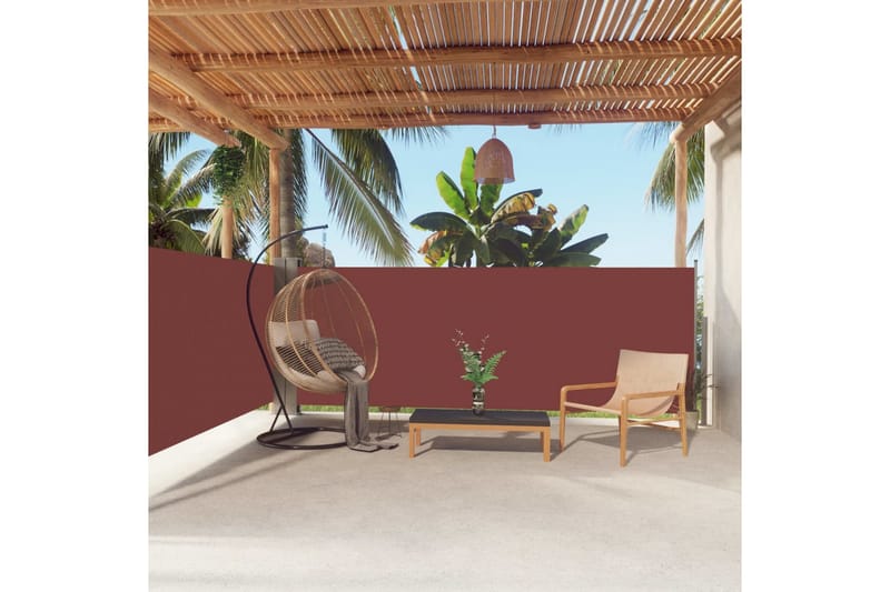 Infällbar sidomarkis brun 140x600 cm - Brun - Utemöbler - Solskydd - Markiser - Balkongmarkis