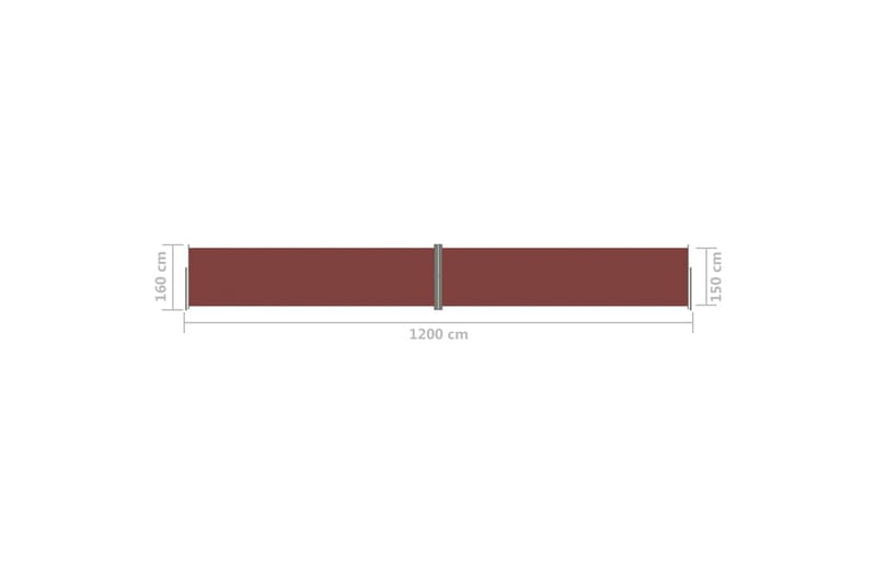 Infällbar sidomarkis brun 160x1200 cm - Brun - Balkongmarkis - Markiser - Sidomarkis - Balkongskydd & insynsskydd balkong