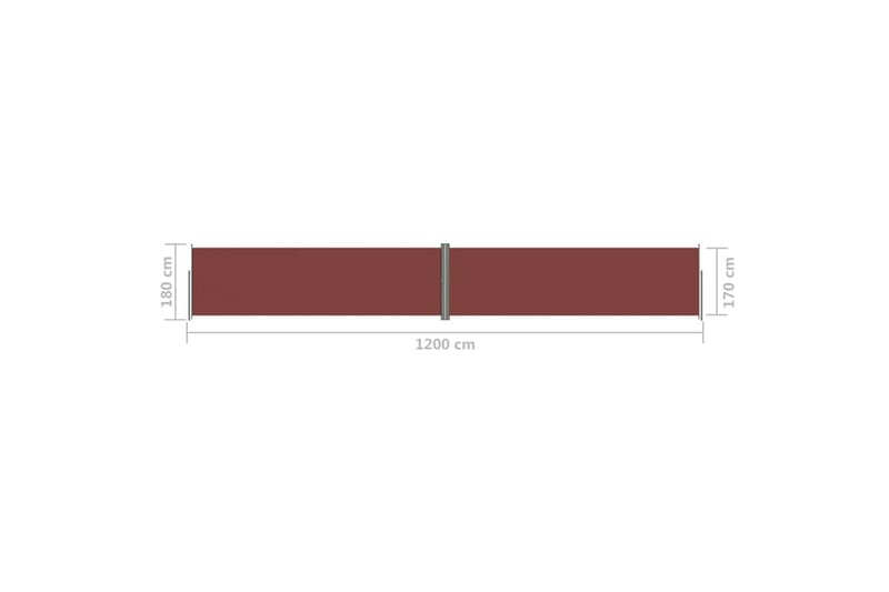 Infällbar sidomarkis brun 180x1200 cm - Brun - Balkongmarkis - Markiser - Sidomarkis - Balkongskydd & insynsskydd balkong