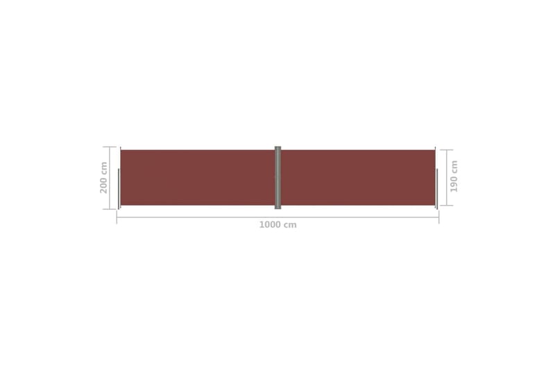 Infällbar sidomarkis brun 200x1000 cm - Brun - Utemöbler - Solskydd - Markiser - Balkongmarkis