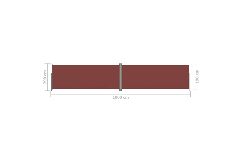 Infällbar sidomarkis brun 200x1000 cm - Brun - Balkongmarkis - Markiser - Sidomarkis - Balkongskydd & insynsskydd balkong