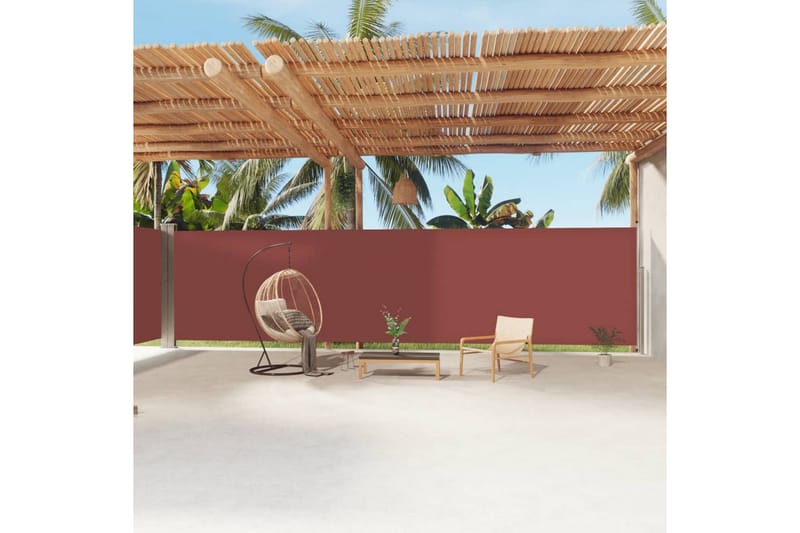 Infällbar sidomarkis brun 200x1200 cm - Brun - Utemöbler - Solskydd - Markiser - Balkongmarkis