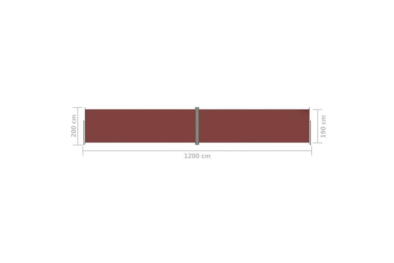 Infällbar sidomarkis brun 200x1200 cm - Brun - Utemöbler - Solskydd - Markiser - Balkongmarkis